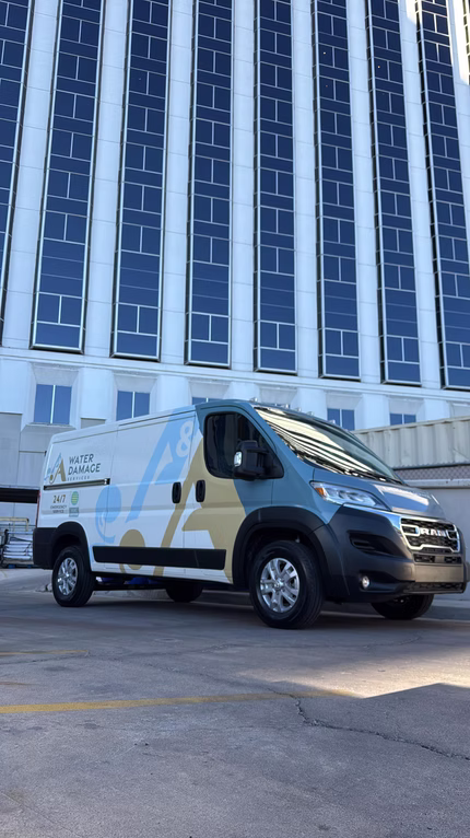 AA Water Damage Services restoration van responding to a call near you